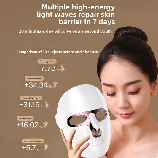 LED Red Light Therapy Face Mask - Anti-Aging Beauty Device